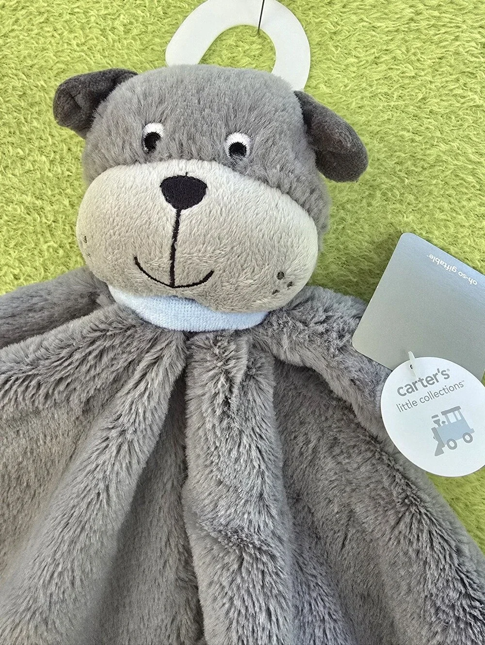 NWT MINT Baby BOYS Security Blanket LOVEY - GRAY PUPPY DOG - ULTRA CUDDLY (Q6)